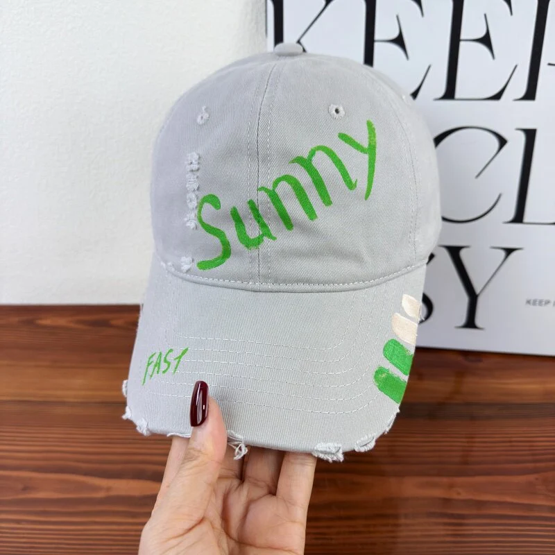 Damen Sonnenhut im Used-Look mit Grafik Skanto