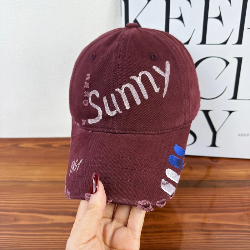 Damen Sonnenhut im Used-Look mit Grafik Skanto