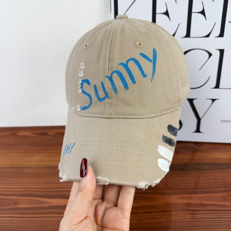 Damen Sonnenhut im Used-Look mit Grafik Skanto