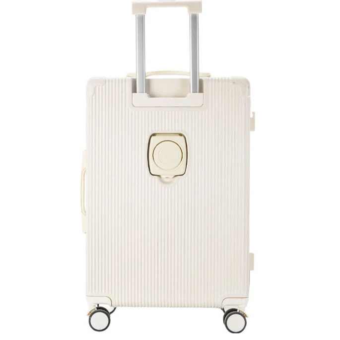 Unisex Premium Gerippter Kompakt-Spinner-Koffer Skanto