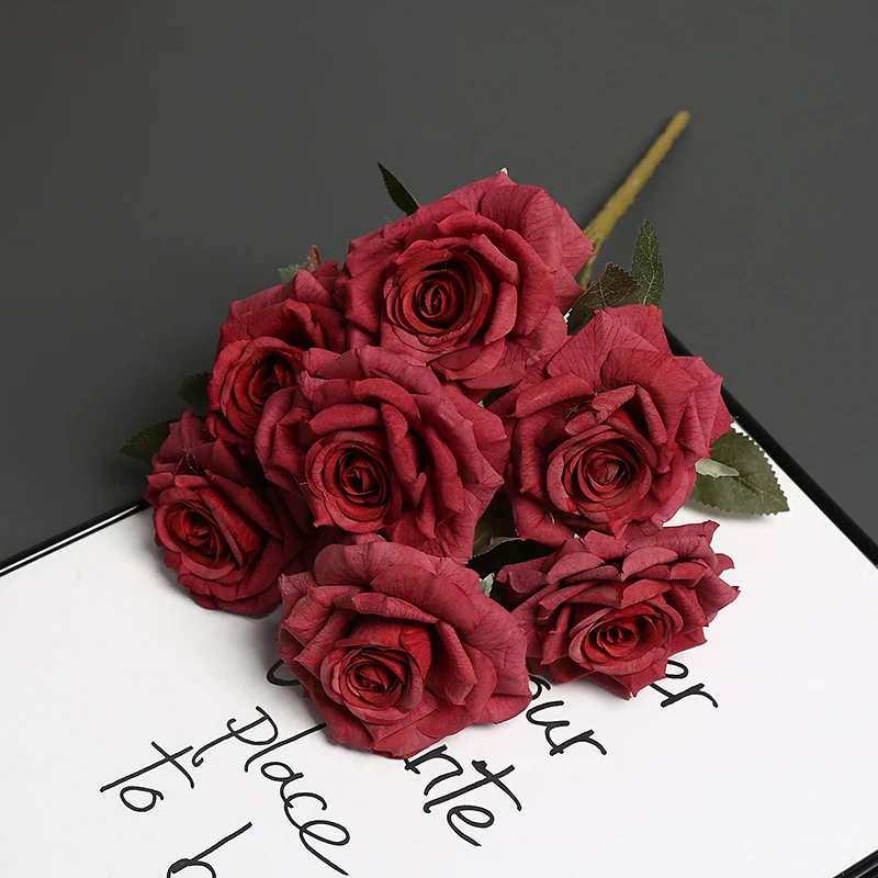 Premium Künstlicher Blumenkopf Rosenstrauß