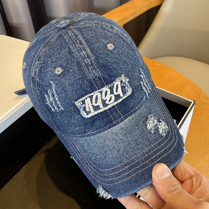 Damen Baseballkappe im Used-Look aus Jeans Skanto 1784188483