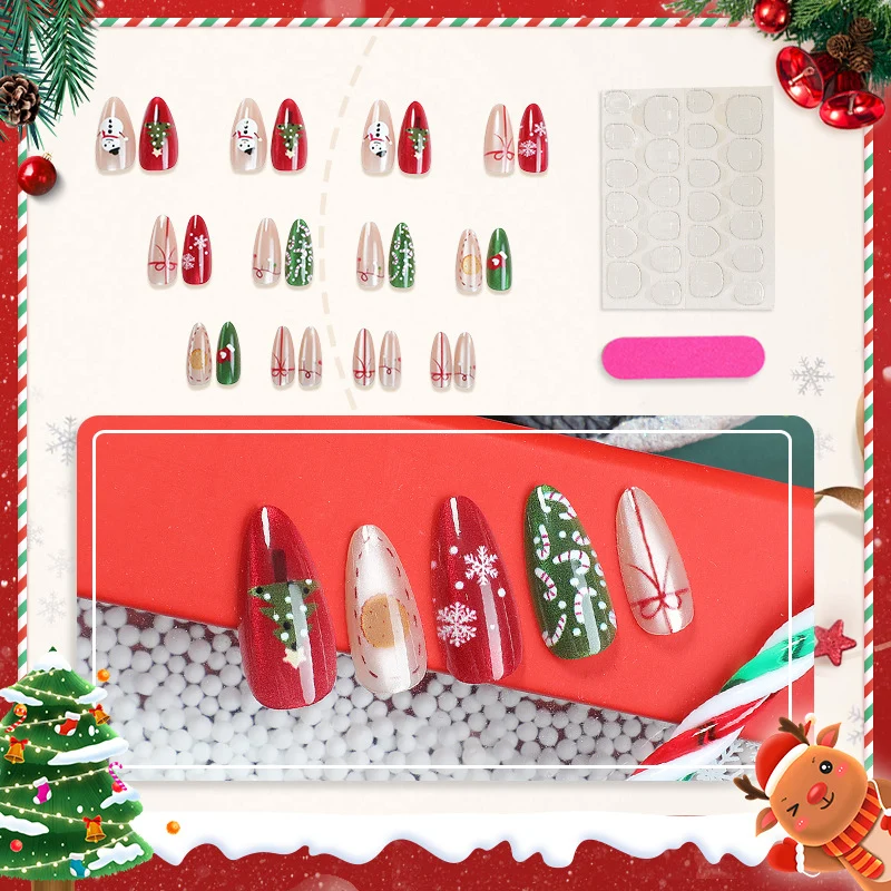 Festliches Weihnachts-Themen Press-On Nagelkunst Set