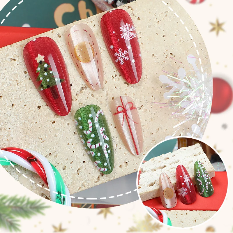 Festliches Weihnachts-Themen Press-On Nagelkunst Set