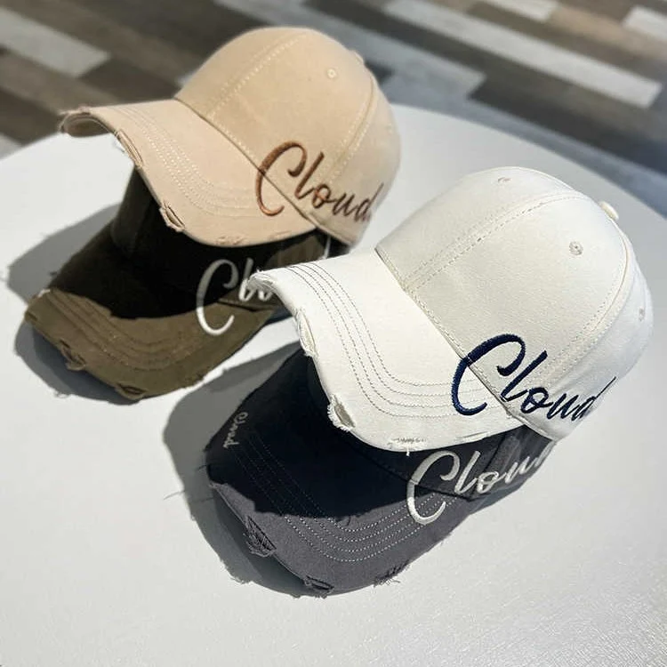 Damen lässige Baumwoll-Baseballcap im Used-Look Skanto