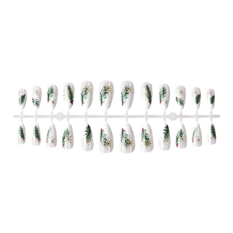 Festliche Botanische Press-On Nagelkunst