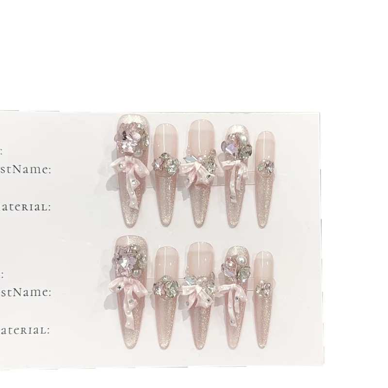 Funkelndes Strass-Besetztes Press-On Nagelkunstset