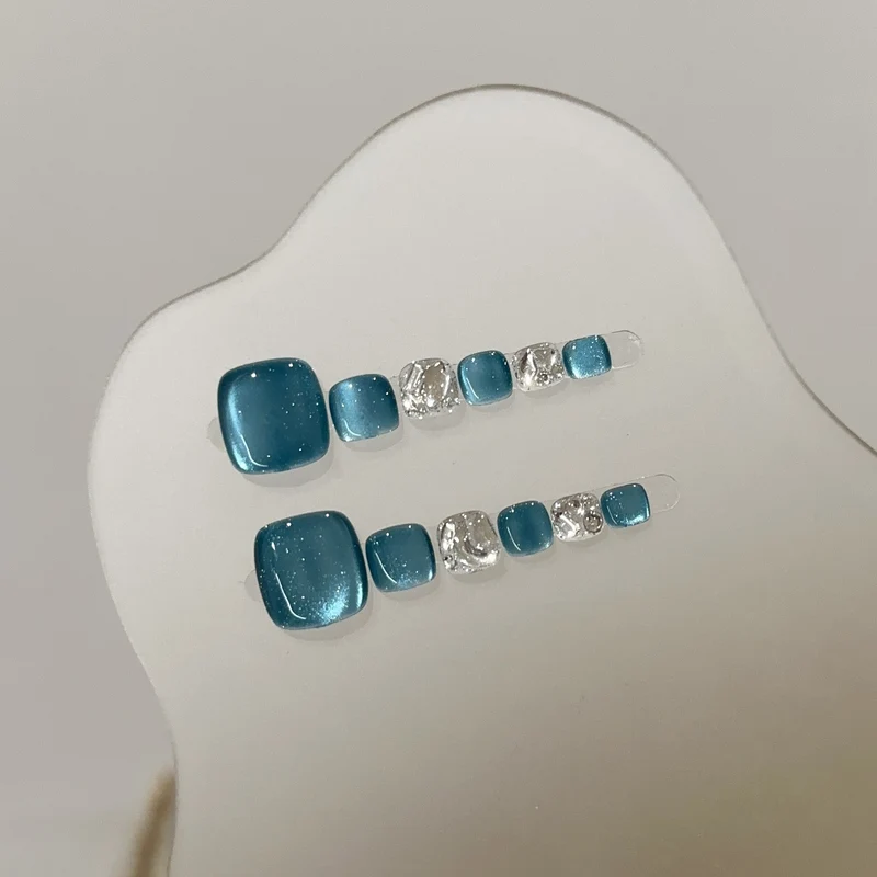 Premium Kristall-Akzent Press-On Nagel Set
