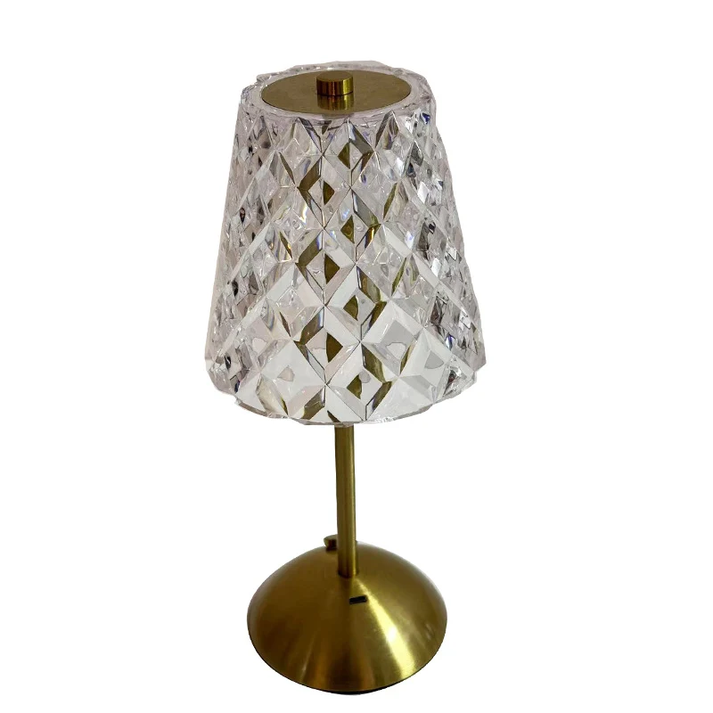 Vintage Kristall Tischlampe