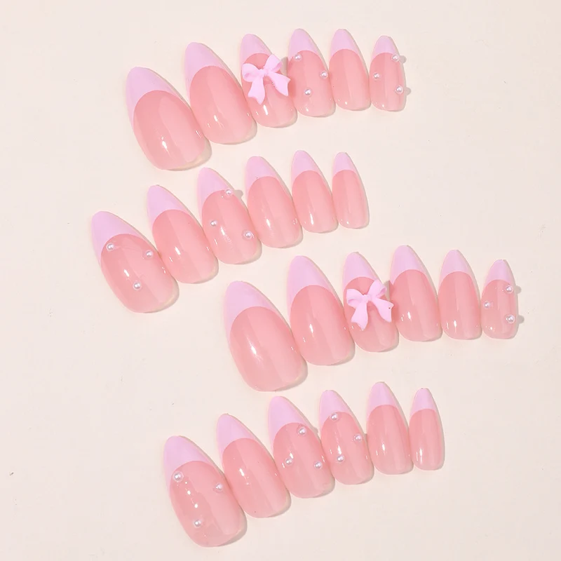Elegantes Französisches Tipp Druck-On Nagelkunst Set