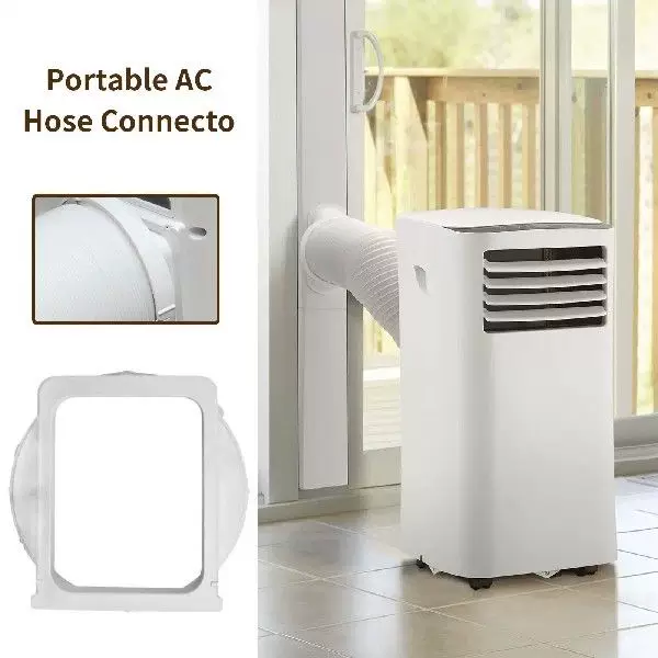 Skanto Universal-Fensterlüfteradapter Einheitsgröße mit rundem Abluftkragen und Schnellanschlussflansch für tragbare Klimaanlagen Skanto