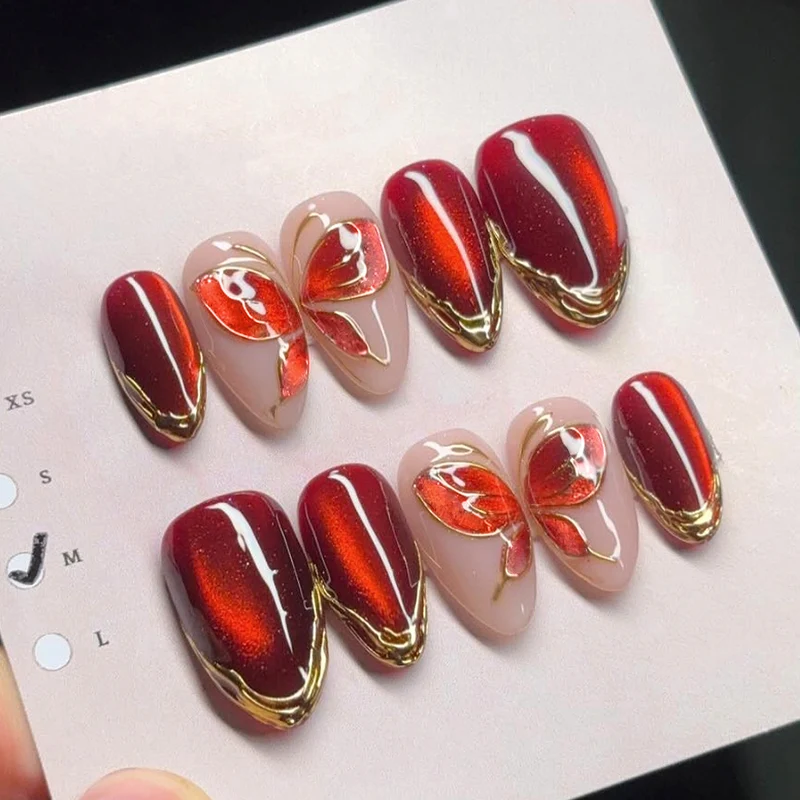 Elegantes florales Design Press-On Nagelset