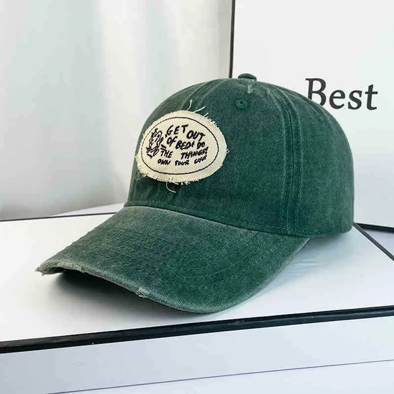 Lässige Distressed-Baumwoll-Baseballkappe für Damen Skanto