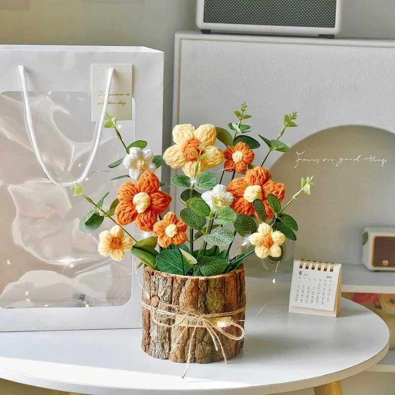 Künstlerische Häkelblumen Dekoration