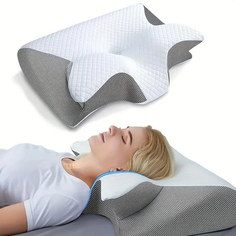 SleepEase Schmetterlings-Memory-Schaum-Kissen – Ergonomische Unterstützung für Seiten- und Rückenschläfer Skanto