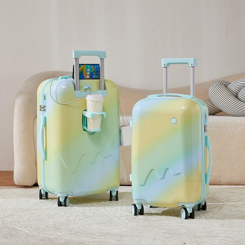 Unisex Kompakt-Smarter Hartschalen-Reisekoffer Skanto