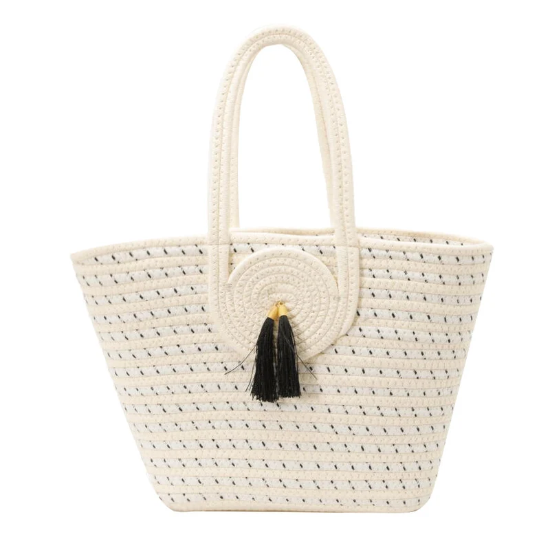 Gestreifter gewebter Strandtasche