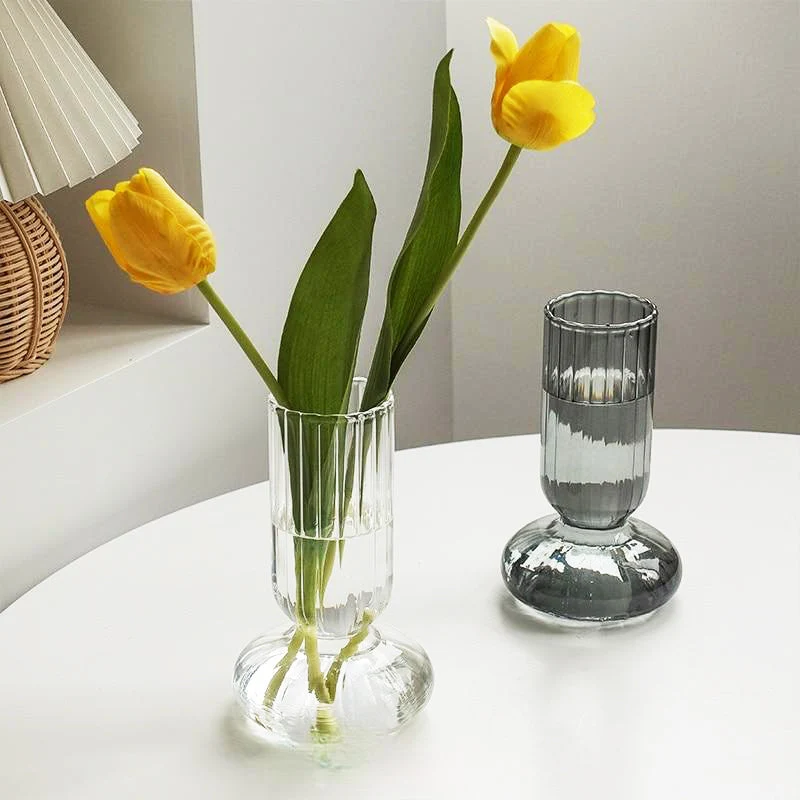 Gestreifte Glaszylindervase | Skanto