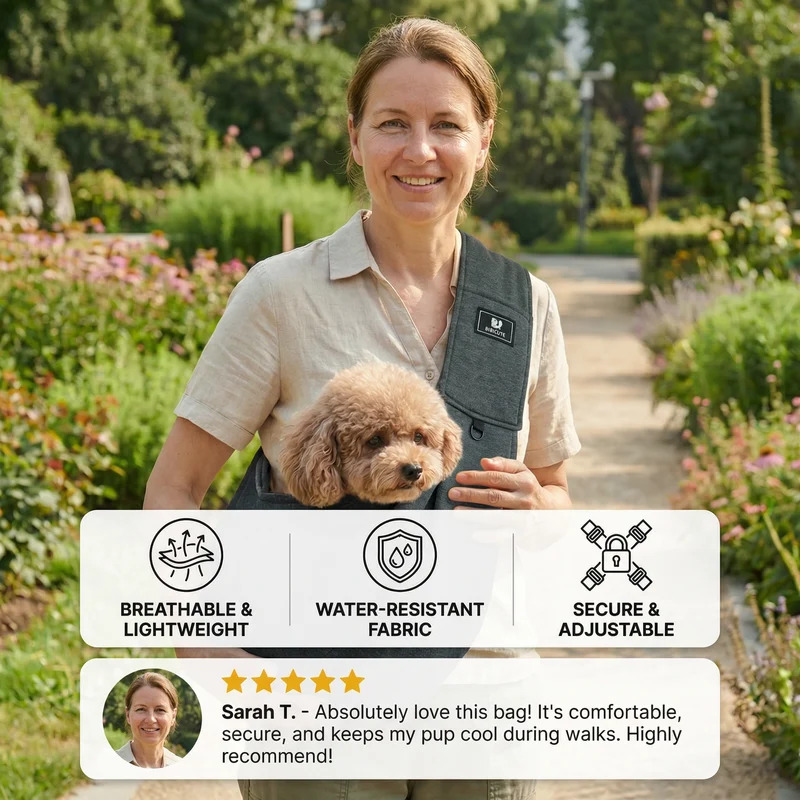 Tragbare Hunde-Schultertragetasche – Atmungsaktiv, wasserabweisend & sicher Skanto