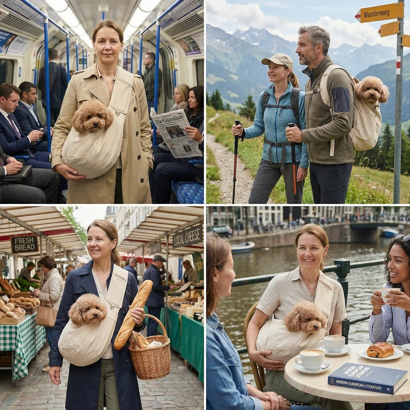 Tragbare Hunde-Schultertragetasche – Atmungsaktiv, wasserabweisend & sicher Skanto