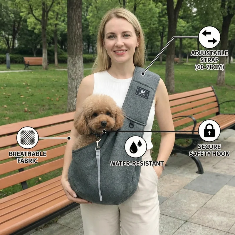 Tragbare Hunde-Schultertragetasche – Atmungsaktiv, wasserabweisend & sicher Skanto