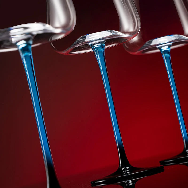 Kristallglas Blau Stiel Burgunder Weinglas Mit Blauem Berg Weinkaraffen Sets | Brehn