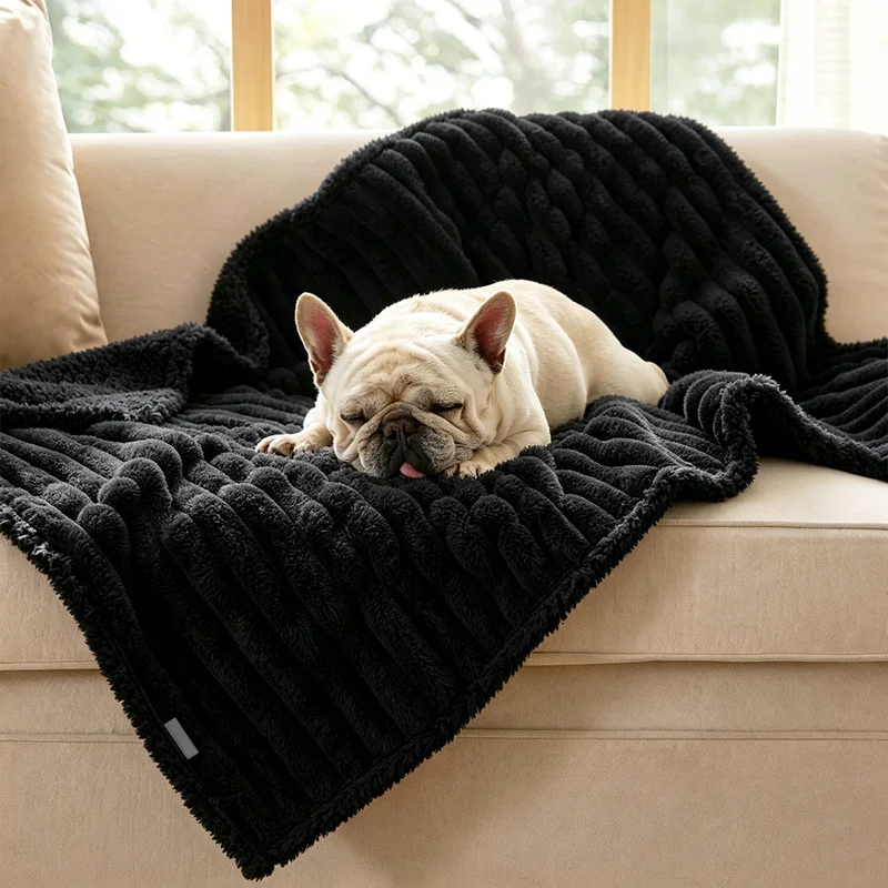 Gemütliche strukturierte Plüsch Hundedecke