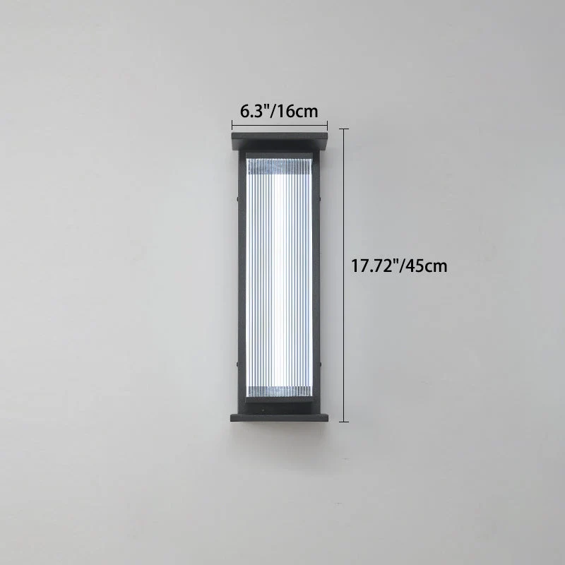Modern minimalist wasserdichte rechteckige Edelstahl-Acryl-LED-Wandleuchte für den Außenbereich Patio | Brehn