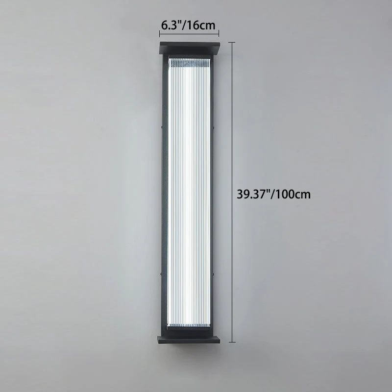 Modern minimalist wasserdichte rechteckige Edelstahl-Acryl-LED-Wandleuchte für den Außenbereich Patio | Brehn