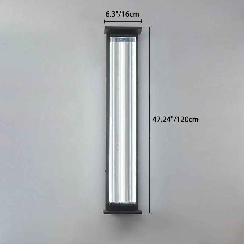 Modern minimalist wasserdichte rechteckige Edelstahl-Acryl-LED-Wandleuchte für den Außenbereich Patio | Brehn