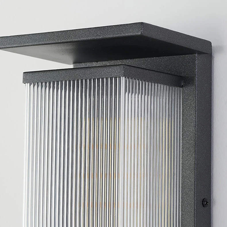 Modern minimalist wasserdichte rechteckige Edelstahl-Acryl-LED-Wandleuchte für den Außenbereich Patio | Brehn