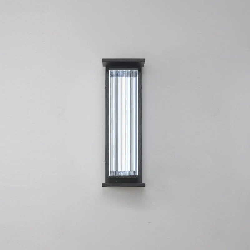 Modern minimalist wasserdichte rechteckige Edelstahl-Acryl-LED-Wandleuchte für den Außenbereich Patio | Brehn