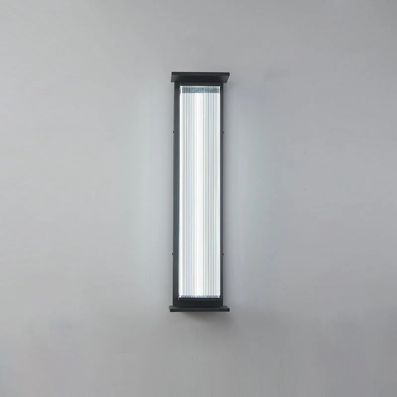 Modern minimalist wasserdichte rechteckige Edelstahl-Acryl-LED-Wandleuchte für den Außenbereich Patio | Brehn