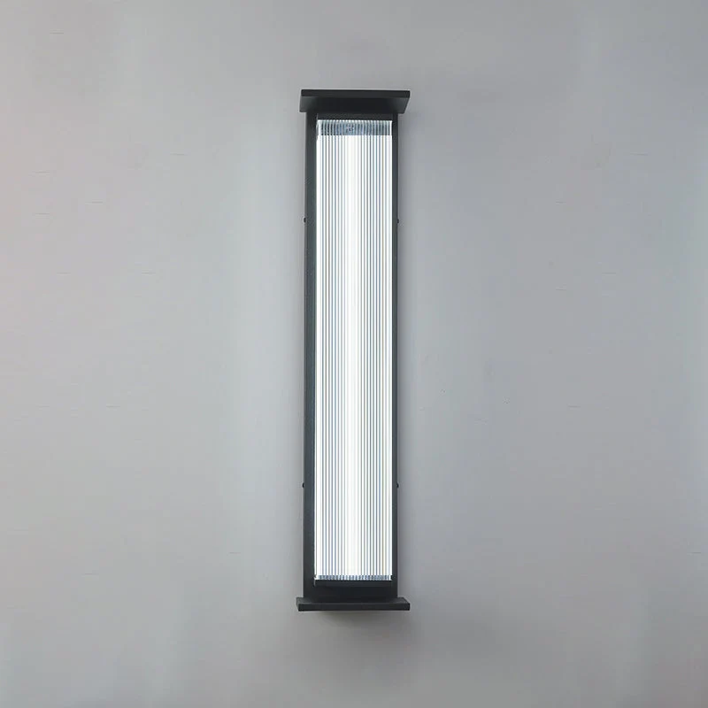 Modern minimalist wasserdichte rechteckige Edelstahl-Acryl-LED-Wandleuchte für den Außenbereich Patio | Brehn