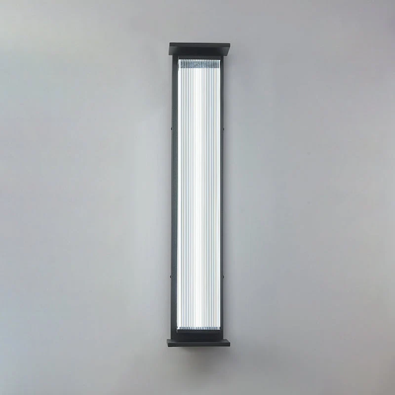 Modern minimalist wasserdichte rechteckige Edelstahl-Acryl-LED-Wandleuchte für den Außenbereich Patio | Brehn