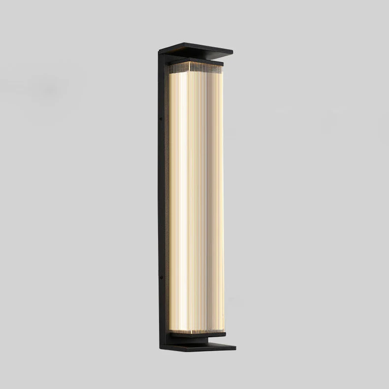 Modern minimalist wasserdichte rechteckige Edelstahl-Acryl-LED-Wandleuchte für den Außenbereich Patio | Brehn