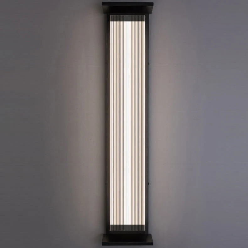Modern minimalist wasserdichte rechteckige Edelstahl-Acryl-LED-Wandleuchte für den Außenbereich Patio | Brehn