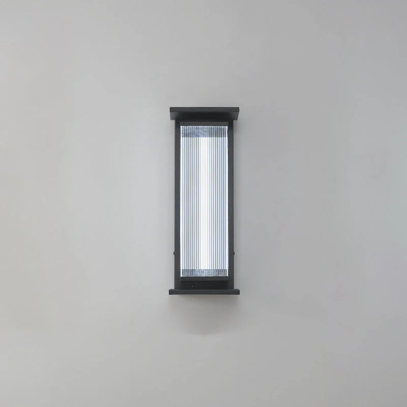 Modern minimalist wasserdichte rechteckige Edelstahl-Acryl-LED-Wandleuchte für den Außenbereich Patio | Brehn