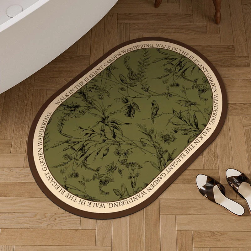 Oval Botanischer Bodenmatte