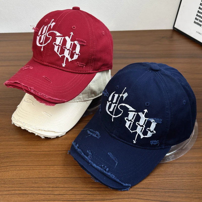 Herren Distressed Bestickte Cap mit Grafik Skanto