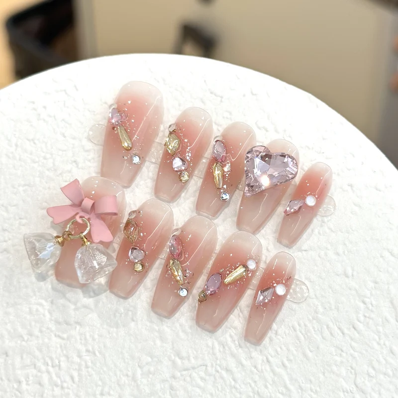 Glitzerndes handgefertigtes Press-On-Nagelset