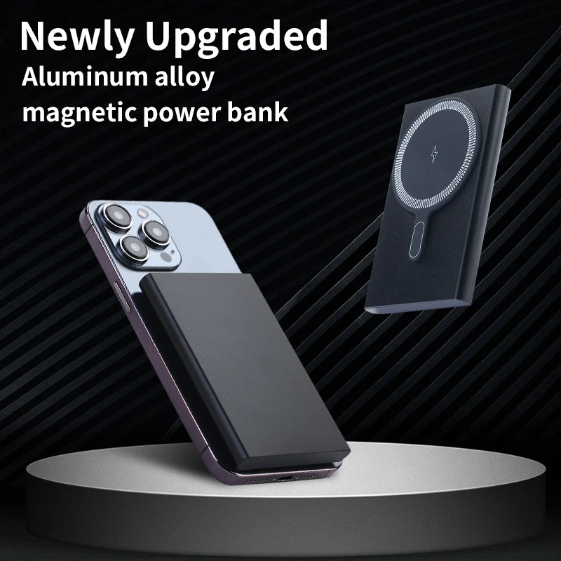 Tragbare magnetische Powerbank mit schneller induktiver Ladefunktion Skanto