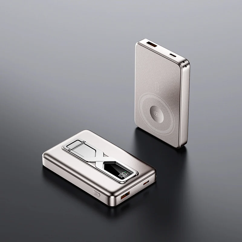 Tragbare Induktions-Powerbank mit LED-Anzeige Skanto