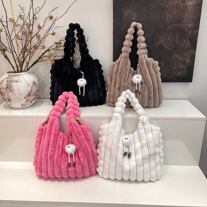 Plüsch Übergroße Schultertasche