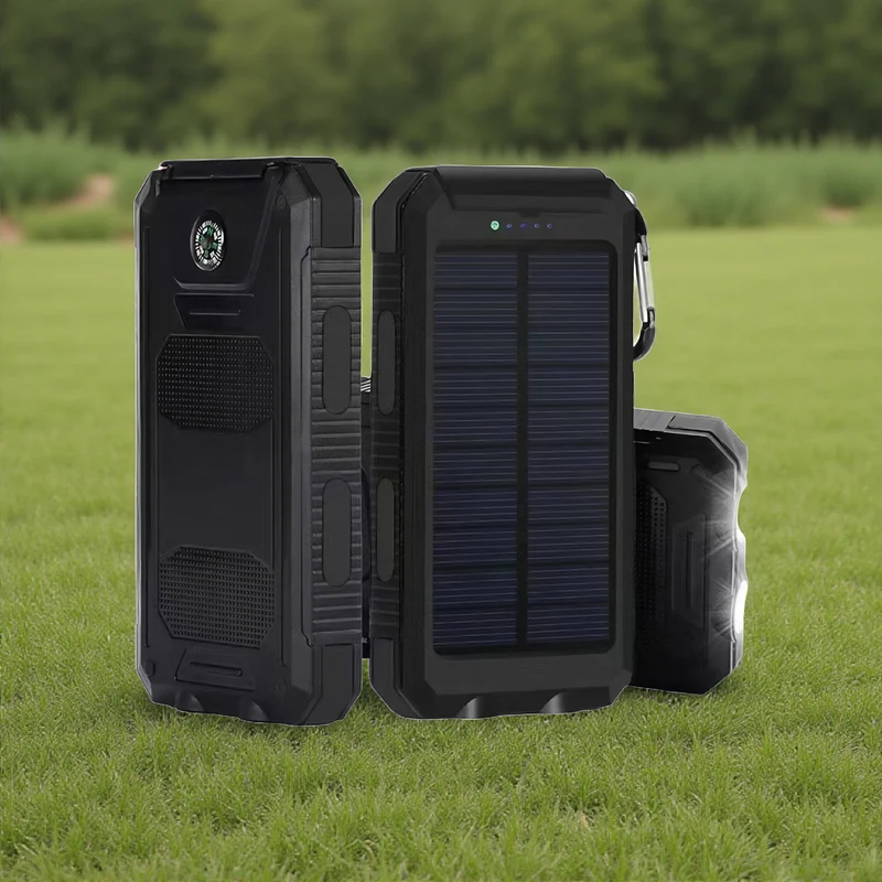 Solar-Ladegerät mit integriertem Kompass und LED-Taschenlampe Skanto