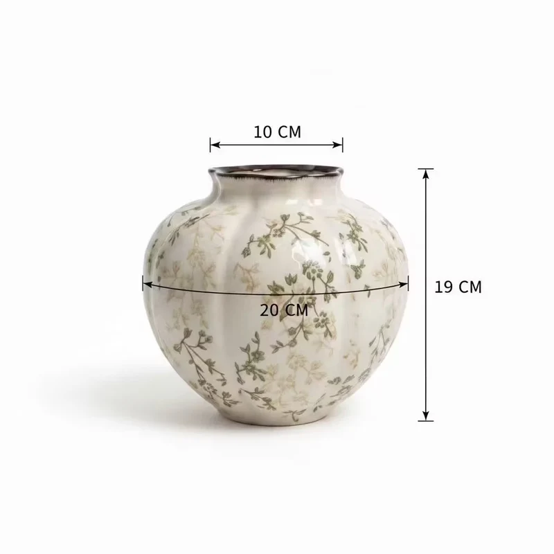 Blumenmuster Dekorative Keramikwasserflasche