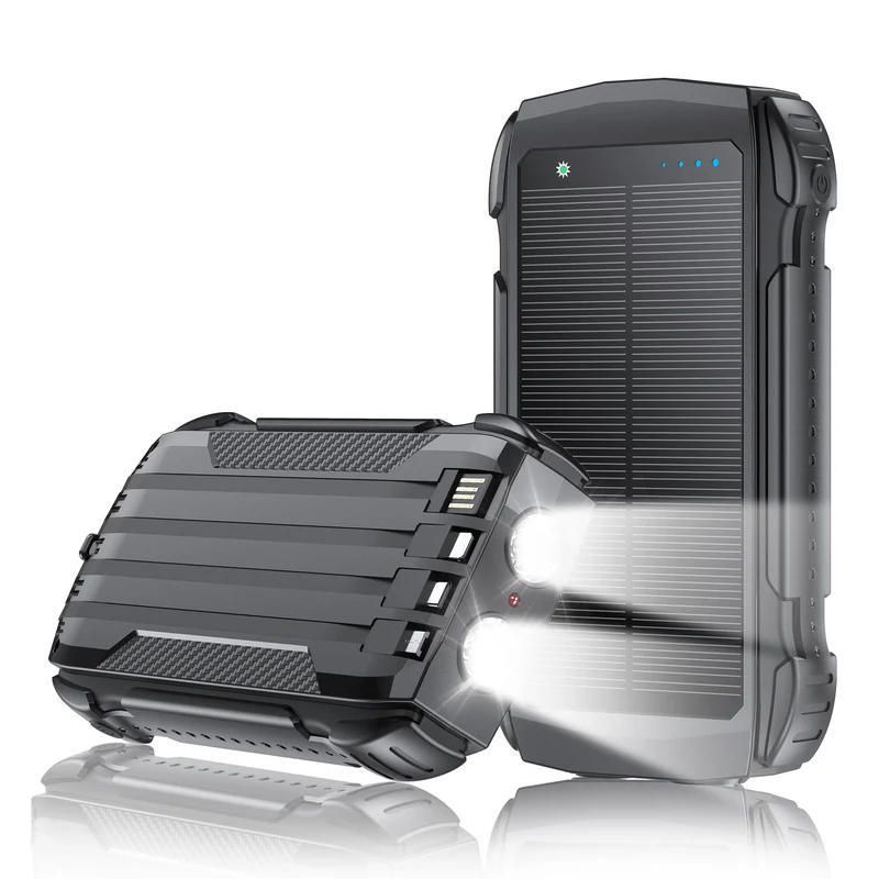Robuste Solar-Powerbank mit integrierter LED-Beleuchtung Skanto