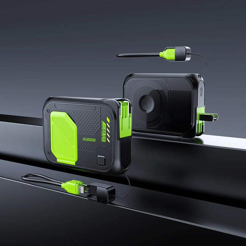 Robuste Powerbank mit Schnellladung und integriertem Ladekabel Skanto