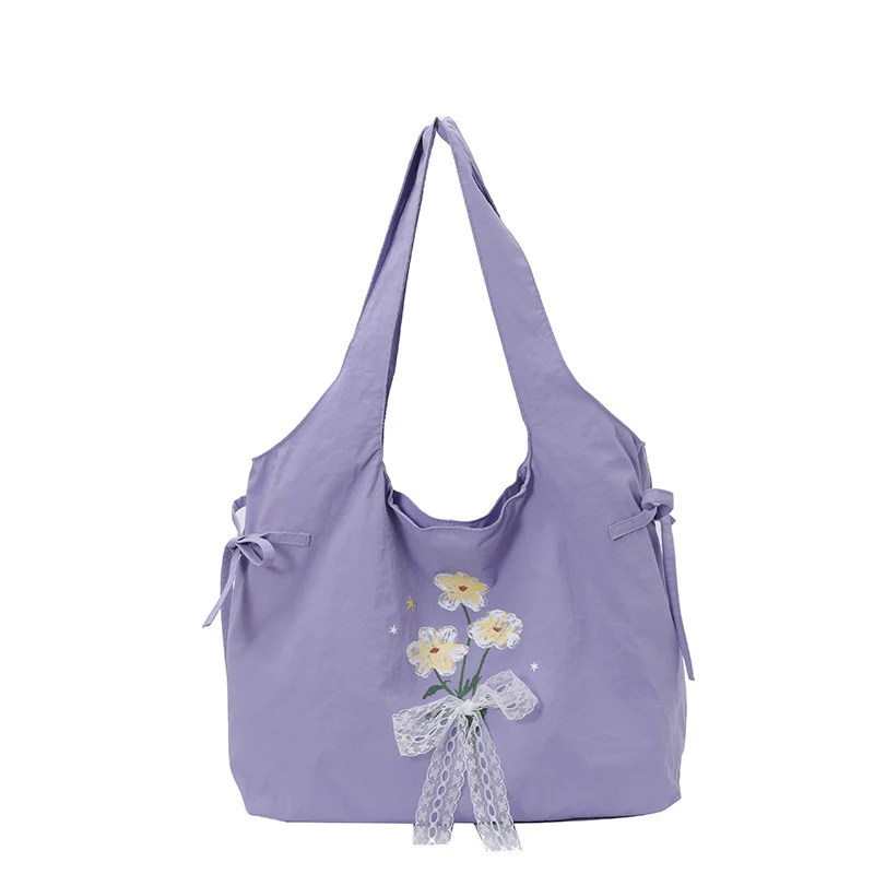 Blumenbestickte Schulter-Tote-Bag