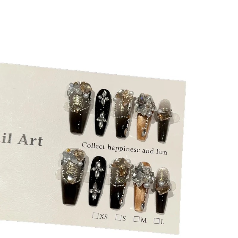 Elegantes Glamouröses Press-On Nagelkunst Set